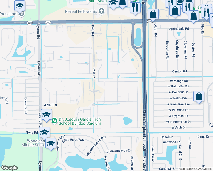 map of restaurants, bars, coffee shops, grocery stores, and more near 8316 Cadre Noir Road in Lake Worth