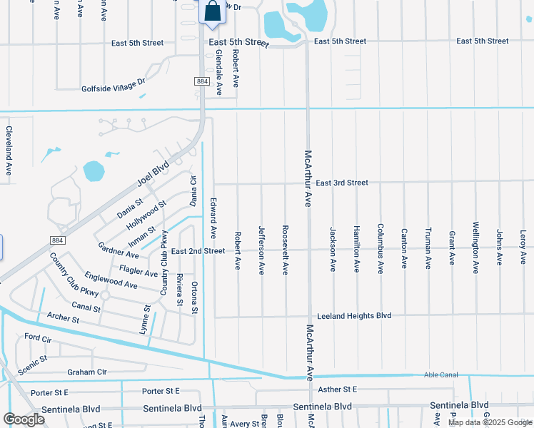 map of restaurants, bars, coffee shops, grocery stores, and more near 210 Jefferson Avenue in Lehigh Acres