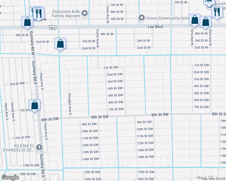 map of restaurants, bars, coffee shops, grocery stores, and more near 3916 5th Street Southwest in Lehigh Acres