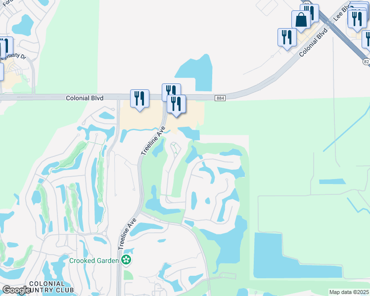 map of restaurants, bars, coffee shops, grocery stores, and more near 9241 Aviano Drive in Fort Myers