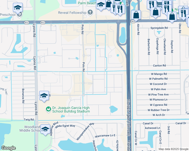 map of restaurants, bars, coffee shops, grocery stores, and more near 8316 Cadre Noir Road in Lake Worth