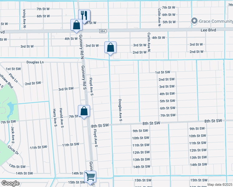 map of restaurants, bars, coffee shops, grocery stores, and more near 4200 5th Street Southwest in Lehigh Acres