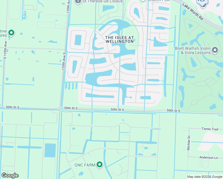map of restaurants, bars, coffee shops, grocery stores, and more near 11579 Knightsbridge Place in Wellington