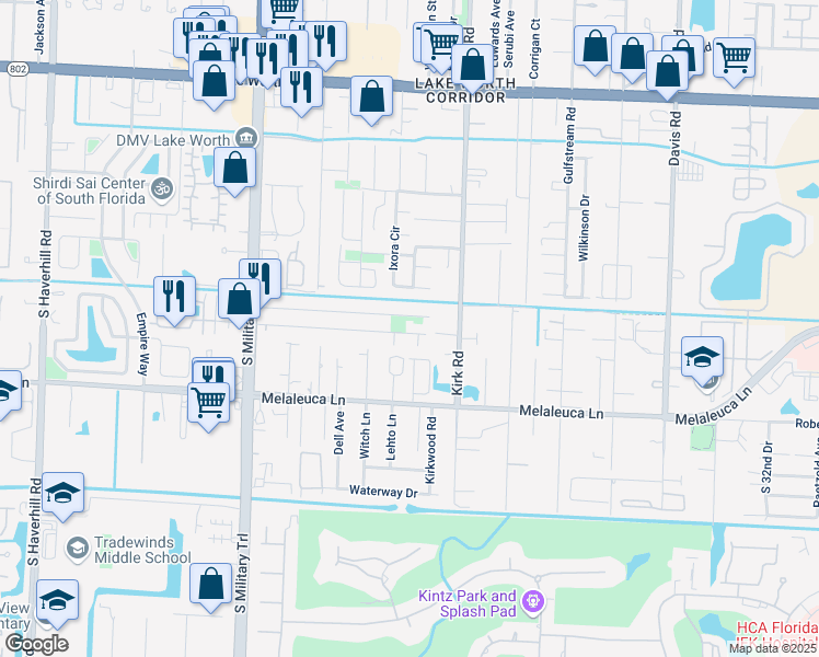 map of restaurants, bars, coffee shops, grocery stores, and more near 4730 Maine Street in Lake Worth