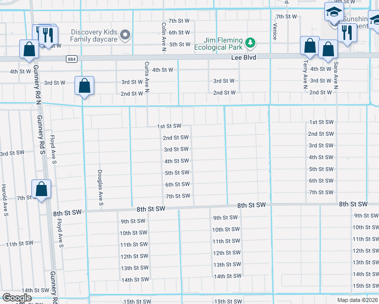 map of restaurants, bars, coffee shops, grocery stores, and more near 3901 3rd Street Southwest in Lehigh Acres