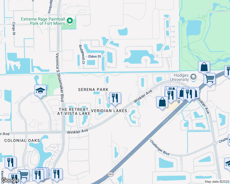 map of restaurants, bars, coffee shops, grocery stores, and more near 3729 Crofton Court in Fort Myers