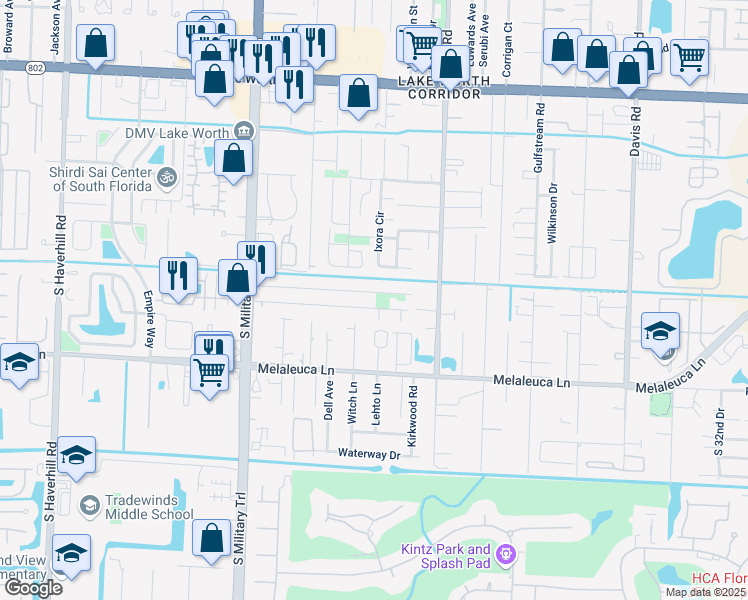 map of restaurants, bars, coffee shops, grocery stores, and more near 4831 Vermont Avenue in Lake Worth