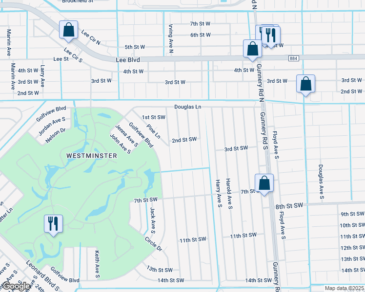 map of restaurants, bars, coffee shops, grocery stores, and more near 205 Ichabod Avenue in Lehigh Acres