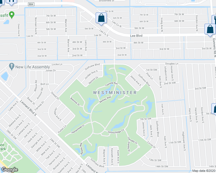 map of restaurants, bars, coffee shops, grocery stores, and more near 4701 Fairloop Run in Lehigh Acres