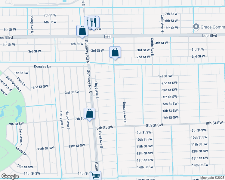 map of restaurants, bars, coffee shops, grocery stores, and more near 4300 3rd Street Southwest in Lehigh Acres