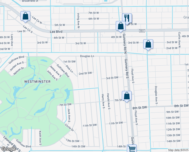 map of restaurants, bars, coffee shops, grocery stores, and more near 207 Hightower Avenue South in Lehigh Acres