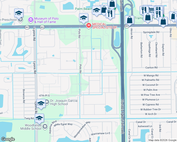 map of restaurants, bars, coffee shops, grocery stores, and more near 8341 Hanoverian Drive in Lake Worth