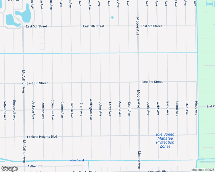 map of restaurants, bars, coffee shops, grocery stores, and more near 221 Leroy Avenue in Lehigh Acres