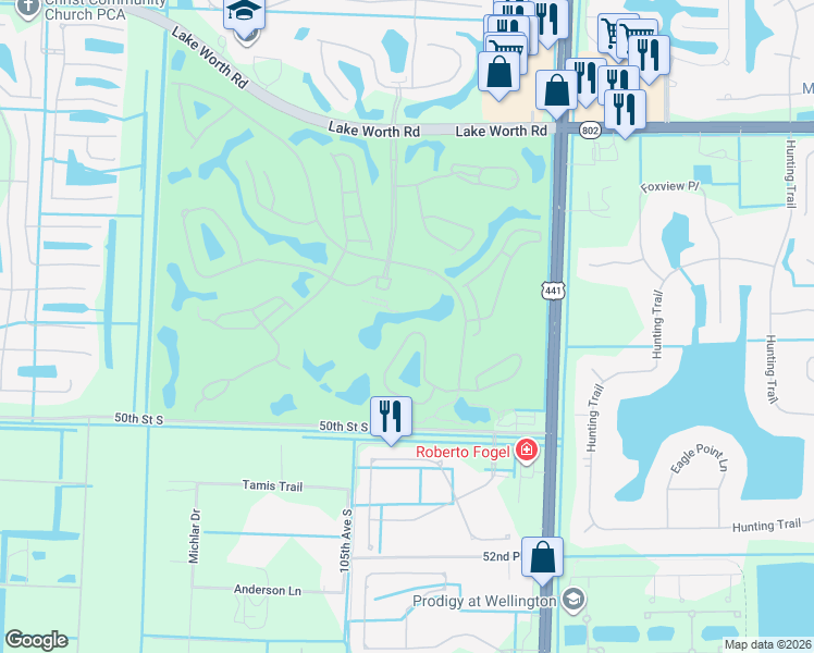 map of restaurants, bars, coffee shops, grocery stores, and more near 4822 Exeter Estate Lane in Lake Worth