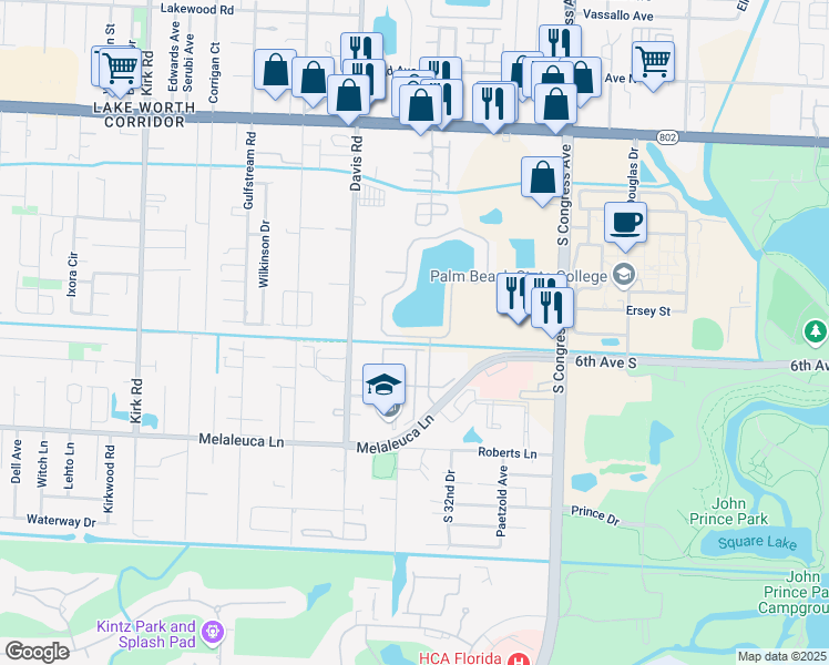 map of restaurants, bars, coffee shops, grocery stores, and more near 4406 Emerald Vista in Lake Worth