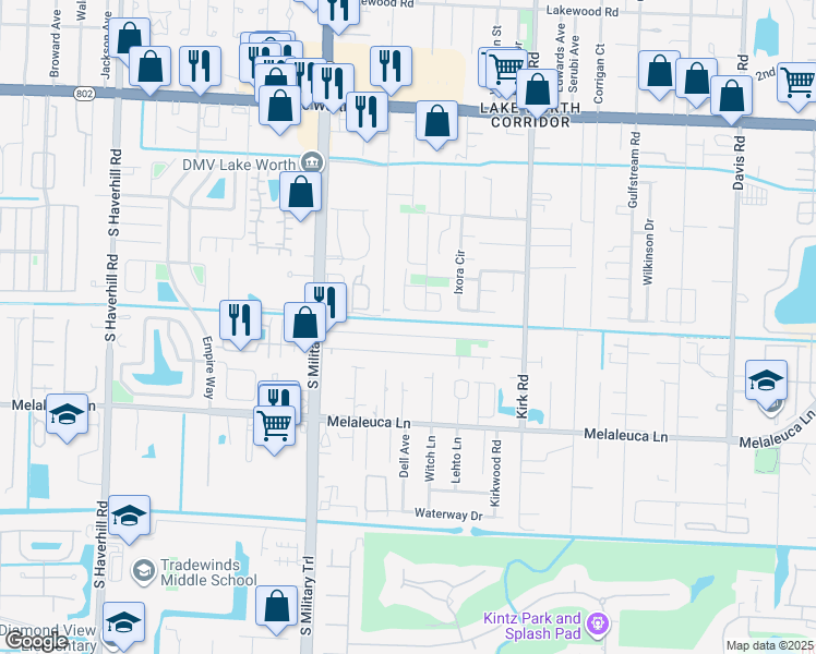 map of restaurants, bars, coffee shops, grocery stores, and more near 4280 Vermont Avenue in Lake Worth Beach
