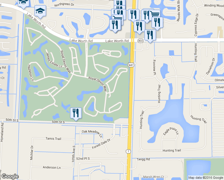 map of restaurants, bars, coffee shops, grocery stores, and more near 4737 Carlton Golf Drive in Lake Worth