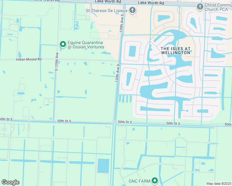 map of restaurants, bars, coffee shops, grocery stores, and more near 120th Avenue South in Lake Worth