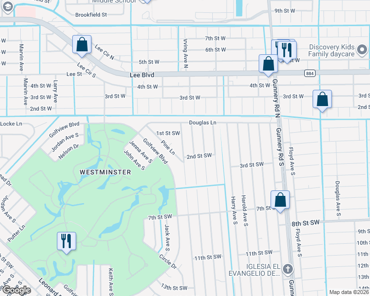 map of restaurants, bars, coffee shops, grocery stores, and more near 118 Ivan Avenue South in Lehigh Acres