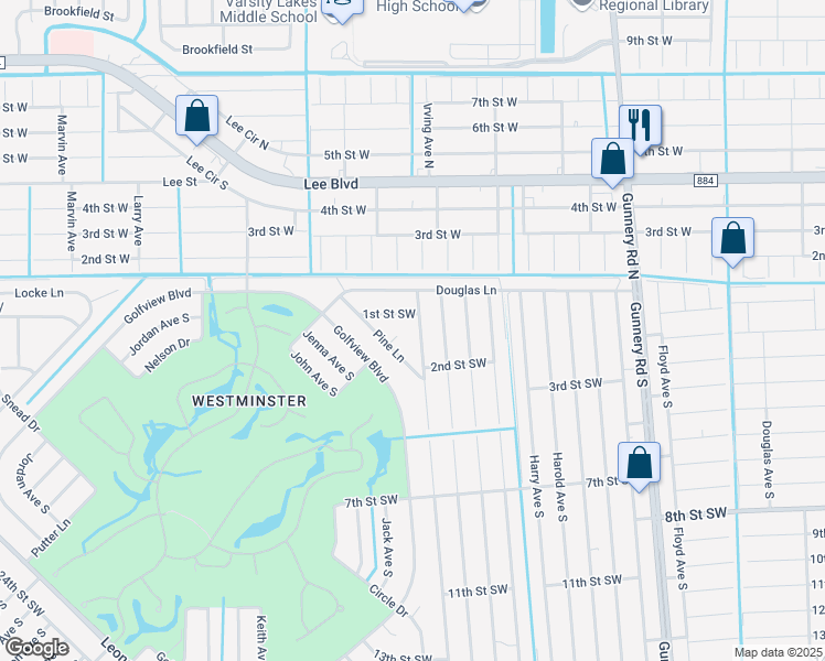 map of restaurants, bars, coffee shops, grocery stores, and more near 118 Ivan Avenue South in Lehigh Acres