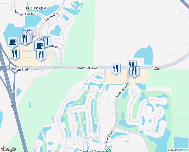 map of restaurants, bars, coffee shops, grocery stores, and more near 9043 Triangle Palms Lane in Fort Myers