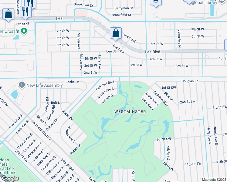 map of restaurants, bars, coffee shops, grocery stores, and more near 4774 Nelson Drive in Lehigh Acres