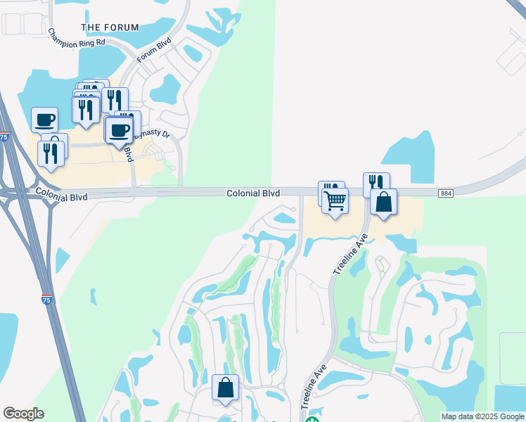 map of restaurants, bars, coffee shops, grocery stores, and more near 9060 Triangle Palms Lane in Fort Myers