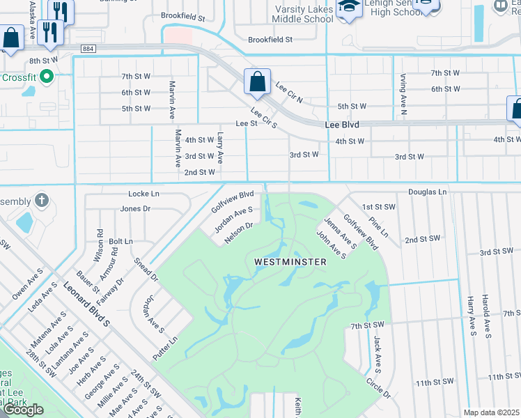 map of restaurants, bars, coffee shops, grocery stores, and more near 4774 Nelson Drive in Lehigh Acres
