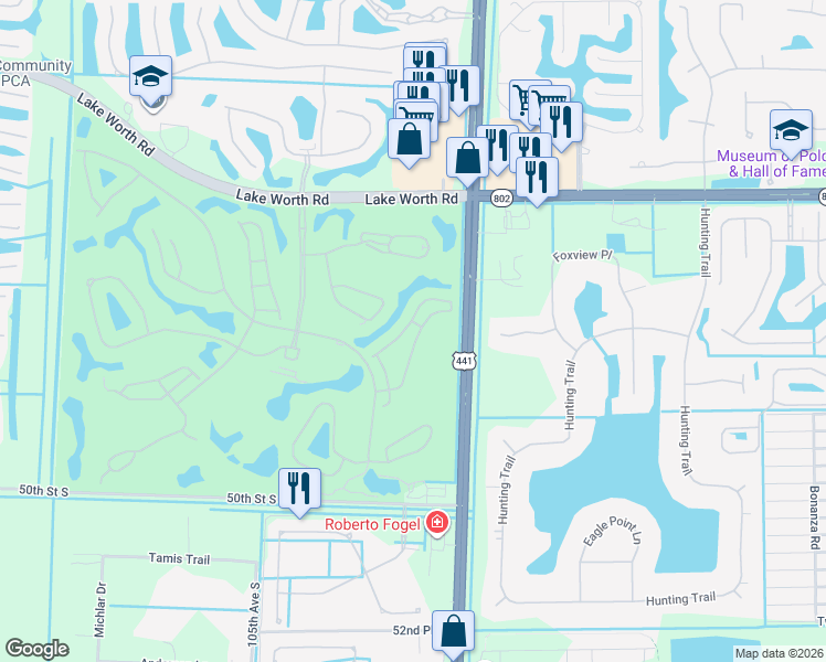 map of restaurants, bars, coffee shops, grocery stores, and more near 4681 Carlton Golf Drive in Lake Worth