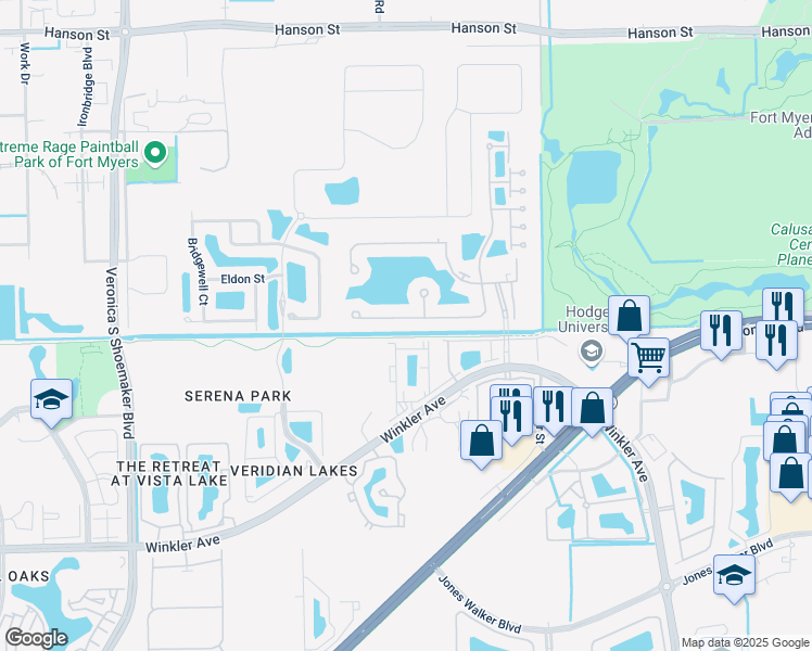 map of restaurants, bars, coffee shops, grocery stores, and more near 4291 Avian Avenue in Fort Myers