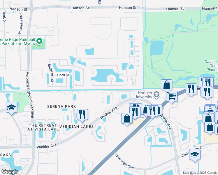 map of restaurants, bars, coffee shops, grocery stores, and more near 4291 Avian Avenue in Fort Myers