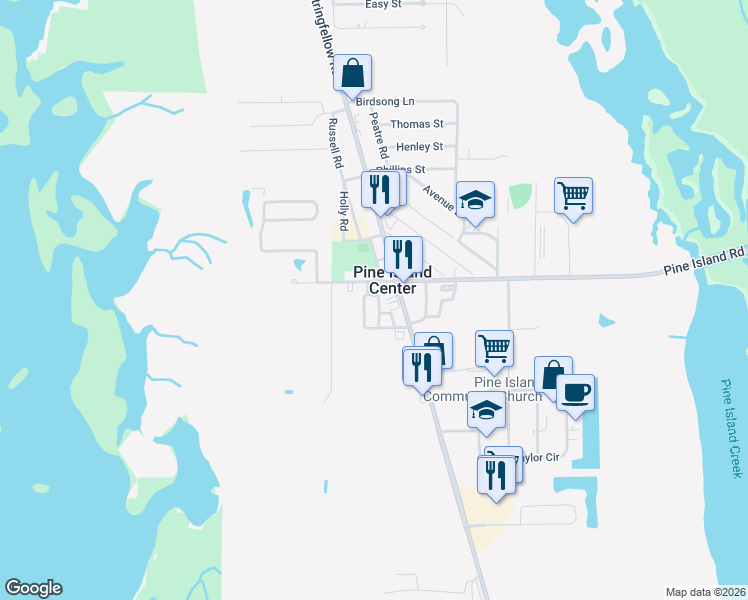 map of restaurants, bars, coffee shops, grocery stores, and more near 10467 Wood Smoke Street in Saint James City