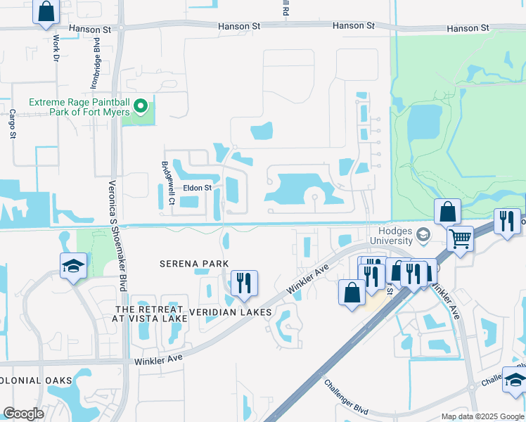 map of restaurants, bars, coffee shops, grocery stores, and more near 4202 Avian Avenue in Fort Myers