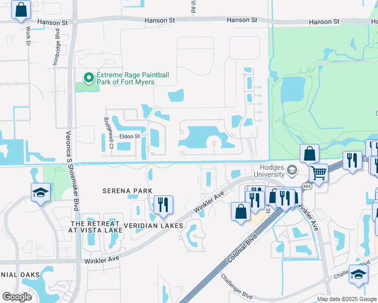 map of restaurants, bars, coffee shops, grocery stores, and more near 4247 Avian Avenue in Fort Myers