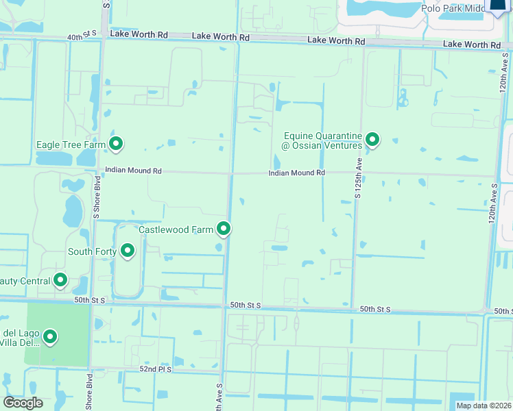 map of restaurants, bars, coffee shops, grocery stores, and more near 12850 Indian Mound Road in Wellington