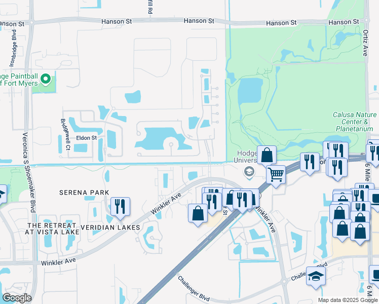 map of restaurants, bars, coffee shops, grocery stores, and more near 4335 Avian Ave in Fort Myers