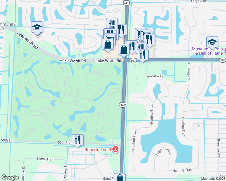 map of restaurants, bars, coffee shops, grocery stores, and more near 4663 Carlton Golf Drive in Lake Worth