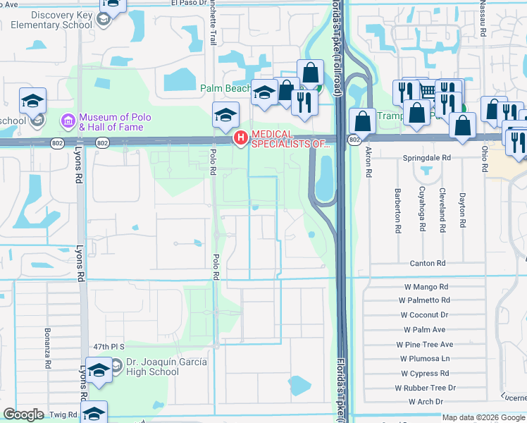 map of restaurants, bars, coffee shops, grocery stores, and more near 4573 San Fratello Circle in Lake Worth