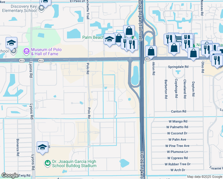 map of restaurants, bars, coffee shops, grocery stores, and more near 4542 San Fratello Circle in Lake Worth