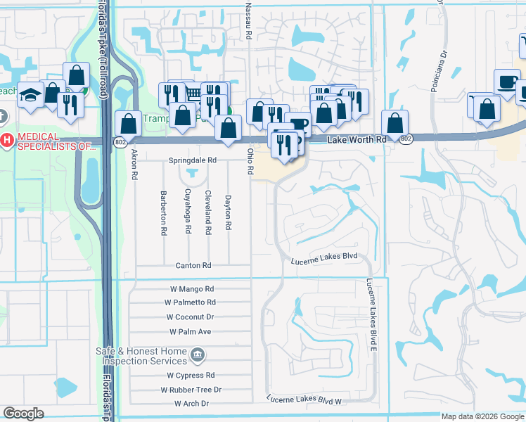 map of restaurants, bars, coffee shops, grocery stores, and more near 4345 Lucerne Villas Ln in Lake Worth