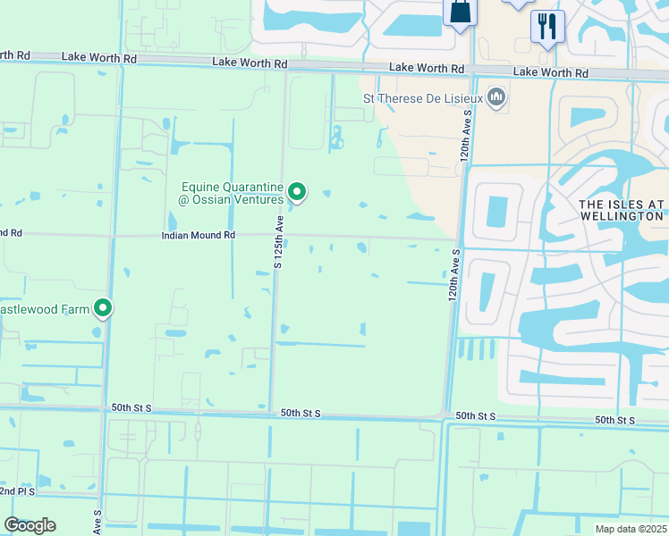 map of restaurants, bars, coffee shops, grocery stores, and more near 12268 Indian Mound Road in Wellington