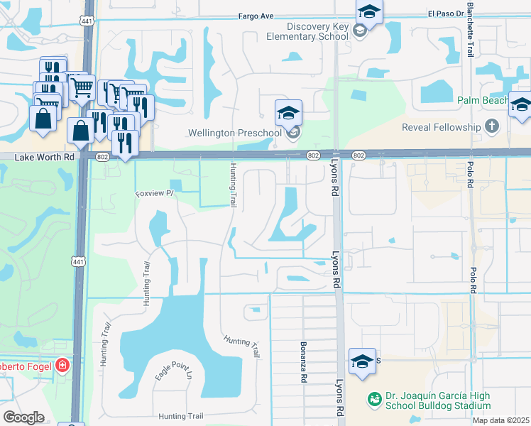 map of restaurants, bars, coffee shops, grocery stores, and more near 4267 Danielson Drive in Lake Worth