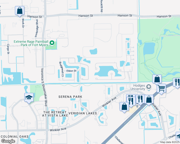 map of restaurants, bars, coffee shops, grocery stores, and more near 3978 Ashentree Court in Fort Myers