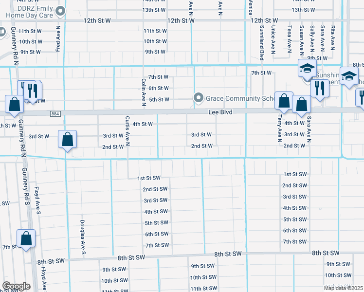 map of restaurants, bars, coffee shops, grocery stores, and more near 3902 2nd Street West in Lehigh Acres