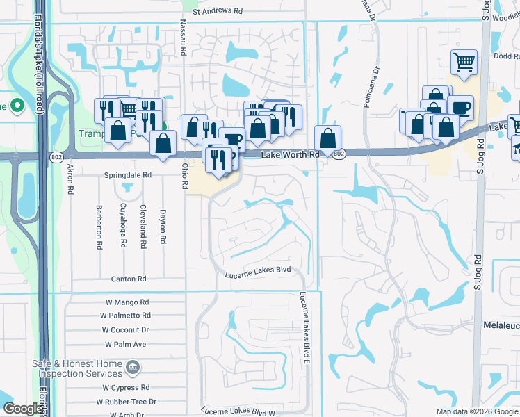 map of restaurants, bars, coffee shops, grocery stores, and more near 7298 Brenner Avenue in Wellington