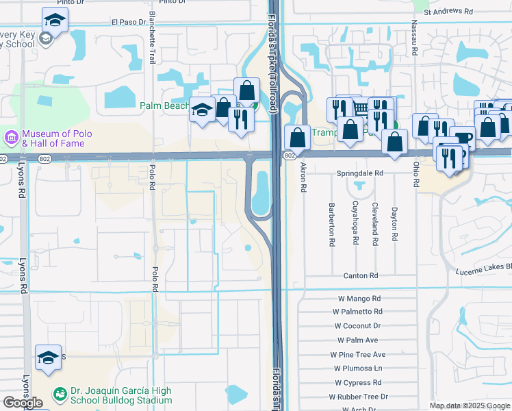 map of restaurants, bars, coffee shops, grocery stores, and more near 4171 Hooks Road in Lake Worth