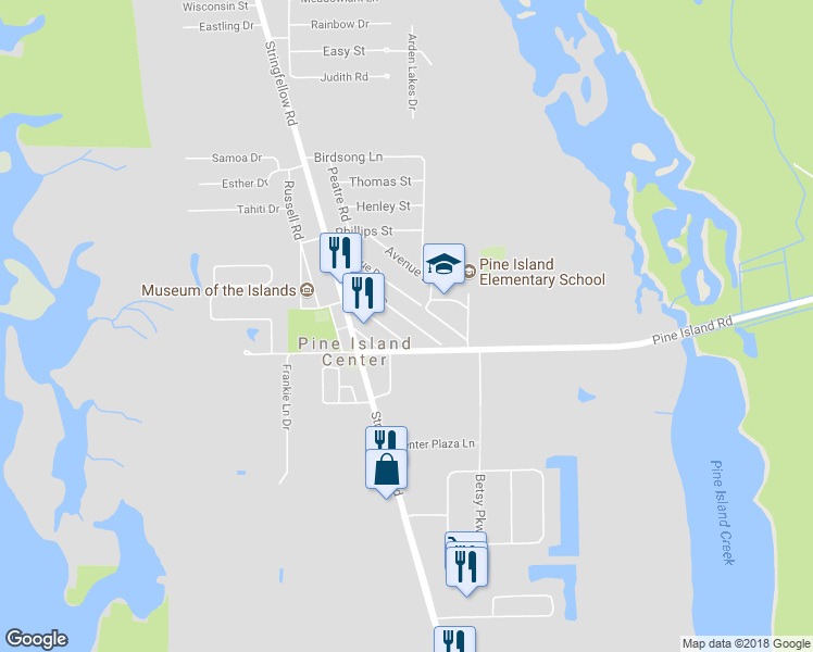 map of restaurants, bars, coffee shops, grocery stores, and more near 5419 Avenue C in Bokeelia