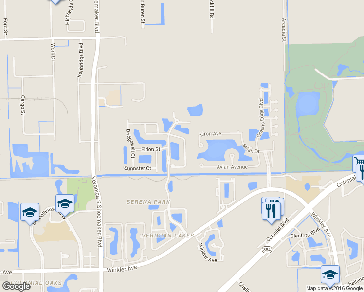 map of restaurants, bars, coffee shops, grocery stores, and more near 3978 Ashentree Court in Fort Myers