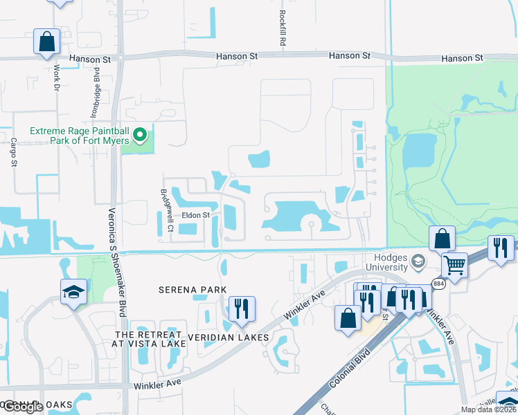 map of restaurants, bars, coffee shops, grocery stores, and more near 4203 Liron Avenue in Fort Myers