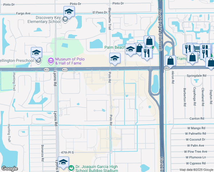 map of restaurants, bars, coffee shops, grocery stores, and more near 4346 Serpens Lane in Lake Worth